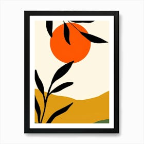 Sunset With Leaves Art Print