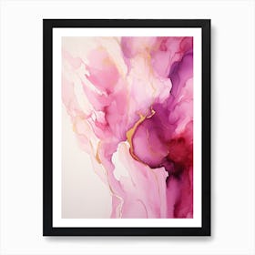 Pink, White, Gold Flow Asbtract Painting 2 Art Print