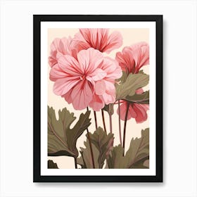 Floral Illustration Geranium 4 Art Print