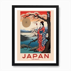 Lake Mashu, Visit Japan Vintage Travel Art 2 Art Print