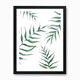 Botanical Watercolor Leaves Art Print