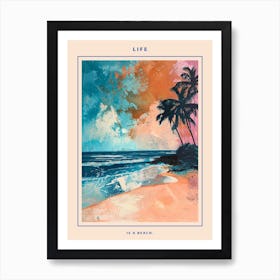 Retro Beach Scene Poster 7 Art Print