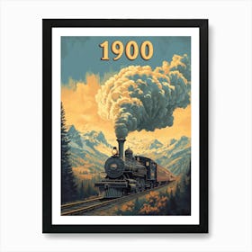 Aihrgdesign A Vintage Poster Of A Steam Locomotive In 1900 Tr C8bbd073 8616 40a0 Bdf3 Dfaa7edf89ff 3 Art Print