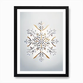 Intricate, Snowflakes, Retro Minimal 2 Art Print