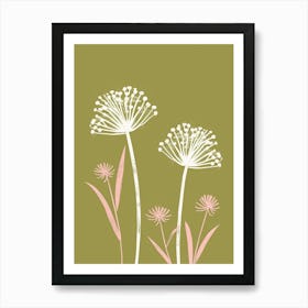 Pink & Green Queen Annes Lace 1 Art Print