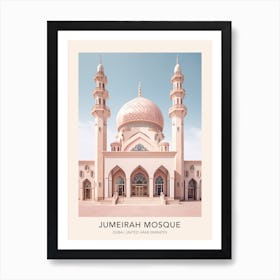 The Jumeirah Mosque Dubai United Arab Emirates Travel Poster Art Print