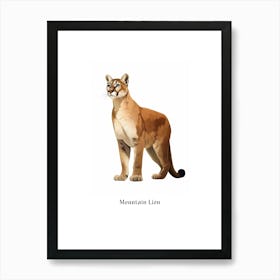 Mountain Lion Kids Animal Poster Art Print