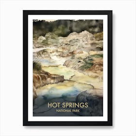 Hot Springs National Park Watercolour Vintage Travel Poster 2 Art Print