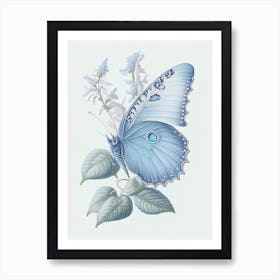 Holly Blue Butterfly Vintage Pastel 1 Art Print