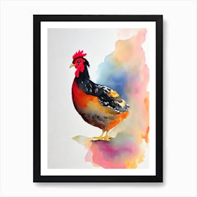 Chicken Watercolour Bird Art Print