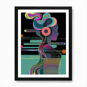 Colorful, eclectic, "Techno Colour" Art Print