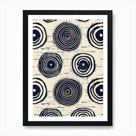 Black And White Circles 4 Art Print