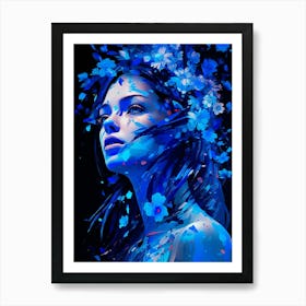 Digital Pixelation Abstract Geometry Lady 11 Art Print