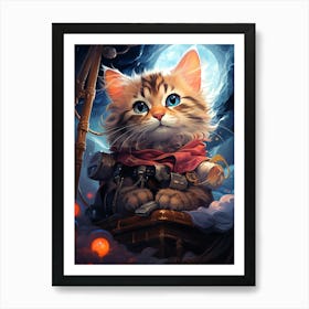 Cat On A Ship Art Print