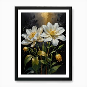 Two White Flowers Art Print