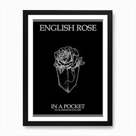 English Rose In A Pocket Line Drawing 1 Poster Inverted Art Print