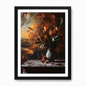 Baroque Floral Still Life Kangaroo Paw 3 Art Print