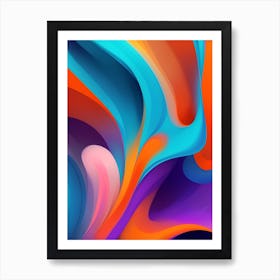 Abstract Colorful Waves Vertical Composition 76 Art Print