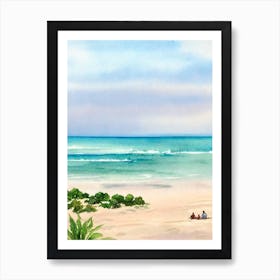 Cha Am Beach, Thailand Watercolour Art Print