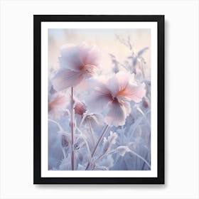 Frosty Botanical Hibiscus 3 Art Print