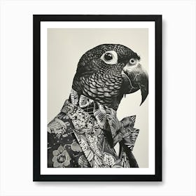 Dark Gothic Parrot Art Print