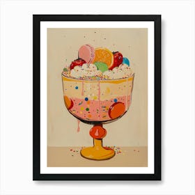 Trifle With Rainbow Sprinkles Beige Painting 3 Art Print