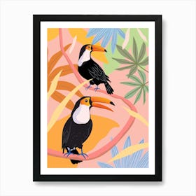 Toucans On A Branch Art Print