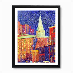 Allentown, City Us  Pointillism Art Print