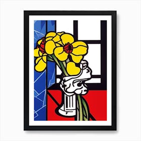 Lisianthus Flower Still Life  3 Pop Art Style Art Print