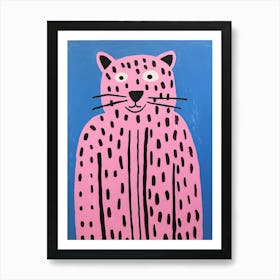 Pink Polka Dot Siberian Tiger 1 Art Print