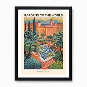 Gardens Of Alhambra Spain Gardens Of The World Poster Art Print