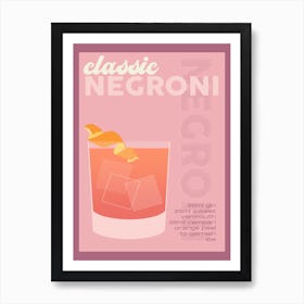 Burgundy Negroni Cocktail Art Print