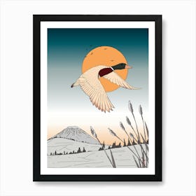 Duck In Flight Poster