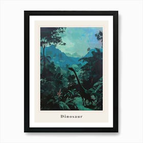 Silhouette Of A Dinosaur Painting Poster Art Print