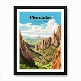 Pinnacles National Park Hiking Travel Illustration Art Print