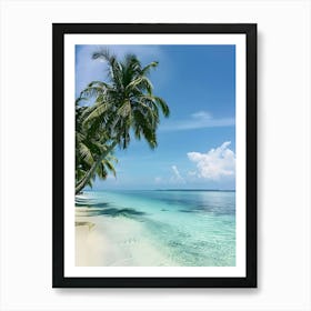 Tropical Beach With Palm Trees 1 Art Print