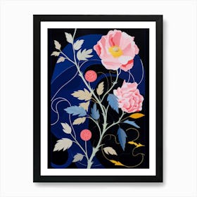 Peony 4 Hilma Af Klint Inspired Flower Illustration Art Print