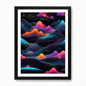 Abstract Psychedelic Landscape Art Print