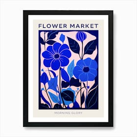 Blue Flower Market Poster Morning Glory 1 Art Print