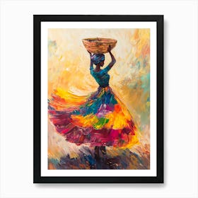 African Woman With Basket 1 Art Print