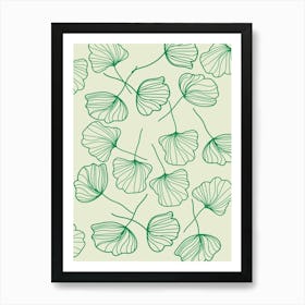 Leaves Pattern Boho Bohemian Botanical Nature Scrapbook Drawing Art Print