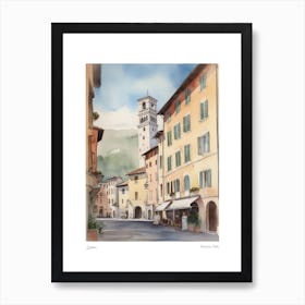 Lucca, Tuscany, Italy 3 Watercolour Travel Poster Art Print