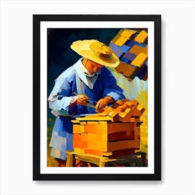 Worker Bee 1 Beehive Painting Art Print