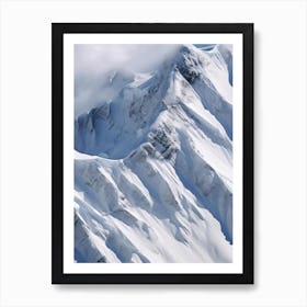 Aerial View Of Snowy Mountains Art Print