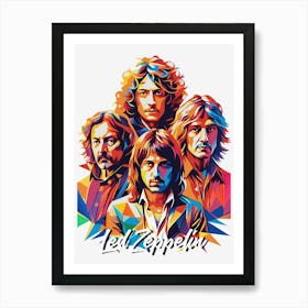 Led Zeppelin 07 Music Icon Style WPAP Pop Art Art Print