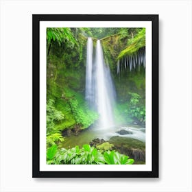 Banyumala Twin Waterfalls, Indonesia Realistic Photograph (3) Art Print