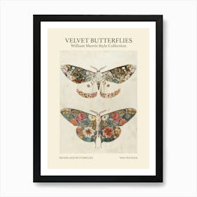 Velvet Butterflies Collection Moths And Butterflies William Morris Style 3 Affiche