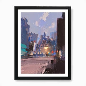 Cityscape At Night Art Print