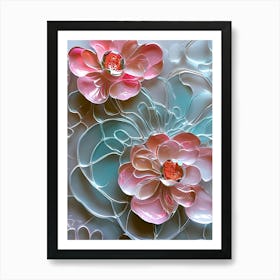 Pink Acrylic Flower Art Art Print