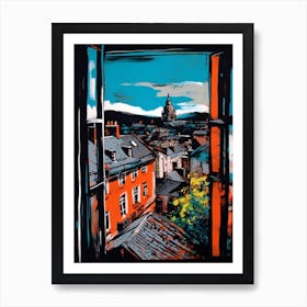 Window View Of Edinburgh Scotland In The Style Of Pop Art 3 Art Print